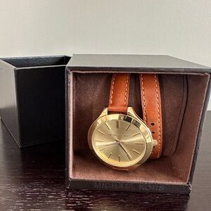 Michael Kors leather wrap wrist watch